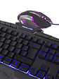 Kit Gamer Teclado y Mouse Halion Draco HA-518C Retroiluminado 3 Colores USB 3200 DPI 6 Botones - Miniatura 4