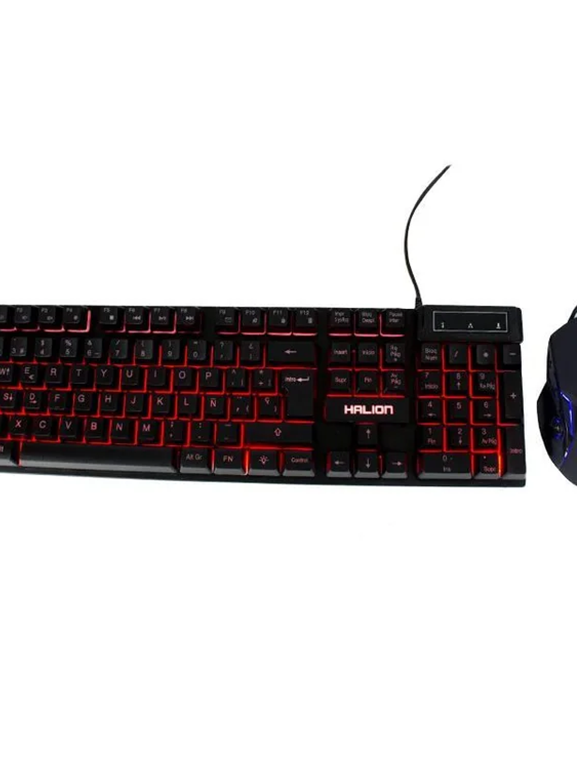 Kit Gamer Halion Eclipse HA-813C Teclado y Mouse USB RGB 7200 DPI 104 Teclas Multimedia 1