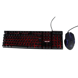 Kit Gamer Halion Eclipse HA-813C Teclado y Mouse USB RGB 7200 DPI 104 Teclas Multimedia
