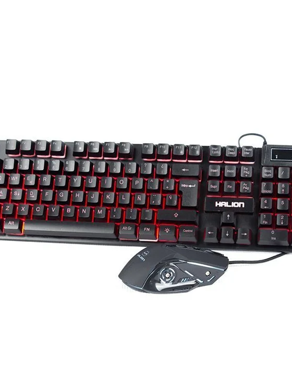 Kit Gamer Halion Eclipse HA-813C Teclado y Mouse USB RGB 7200 DPI 104 Teclas Multimedia 2