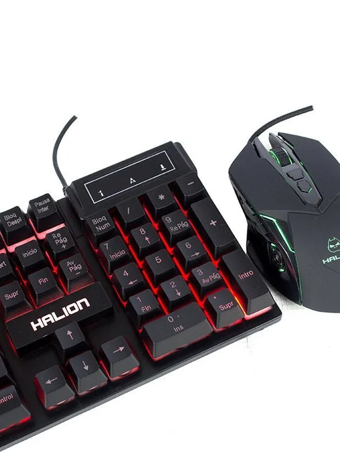 Kit Gamer Halion Eclipse HA-813C Teclado y Mouse USB RGB 7200 DPI 104 Teclas Multimedia 3