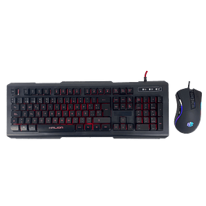 Kit Gamer Halion Mirage HA-810C Teclado Membrana + Mouse USB 7 Botones 7200 DPI Negro Compatible Windows