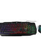 Kit Gamer Halion Rainbow HA-805C Teclado Retroiluminado + Mouse USB 3200 DPI 3 Colores Negro - Miniatura 1
