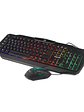 Kit Gamer Halion Rainbow HA-805C Teclado Retroiluminado + Mouse USB 3200 DPI 3 Colores Negro - Miniatura 2