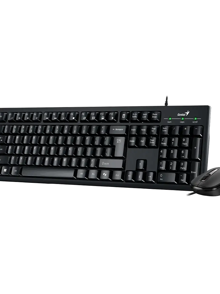 Combo Teclado y Ratón USB KM-100SE con Tecla AI Copilot – Teclado Resistente a Derrames y Mouse Óptico 1200 DPI 1