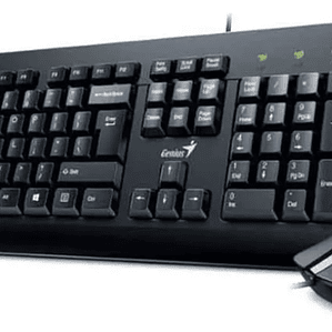 Genius KM-160 Kit Teclado y Mouse Alámbrico USB 1000 DPI Negro para PC y Laptop Compatible Windows y Mac