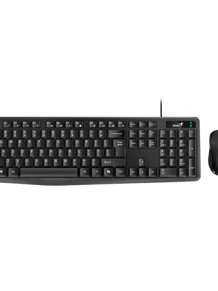 Genius KM-170 Combo Teclado y Mouse Alámbrico USB con Tecla Copilot 1200 DPI Compatible Windows 11 Negro 1