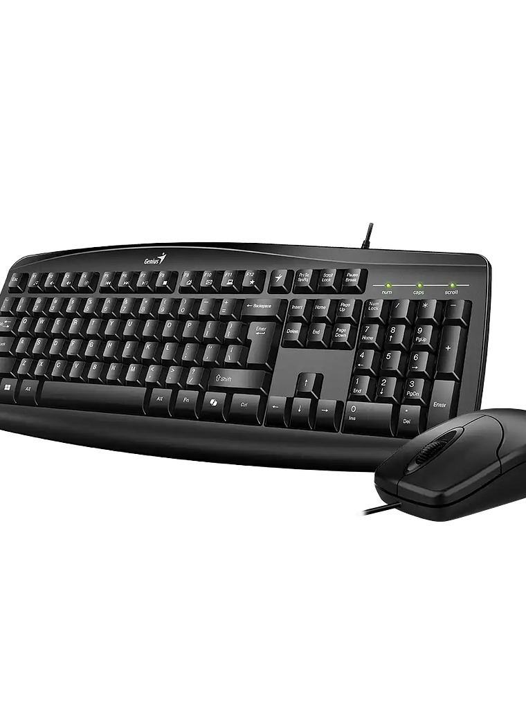 Genius Smart KM-200 Combo Teclado y Mouse Óptico Alámbrico USB 1000 DPI Resistente a Derrames Negro 3