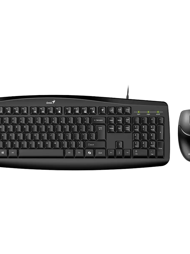 Genius Smart KM-200 Combo Teclado y Mouse Óptico Alámbrico USB 1000 DPI Resistente a Derrames Negro 1