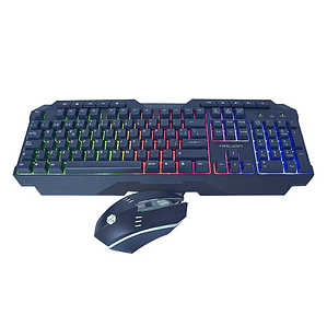 Kit Gamer Halion Spartan HA-808C Teclado LED 3 Colores + Mouse 1600 DPI USB Waterproof Compatible Windows Mac Android