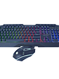 Kit Gamer Halion Spartan HA-808C Teclado LED 3 Colores + Mouse 1600 DPI USB Waterproof Compatible Windows Mac Android - Miniatura 1