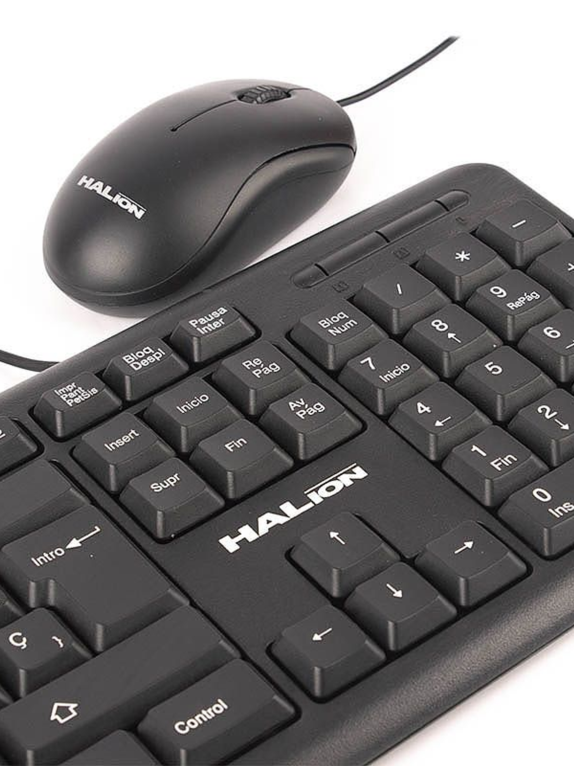 Kit Teclado Standard y Mouse USB Halion HA-K420C 105 Teclas + Mouse 800 DPI Compatible Windows Mac Android 4