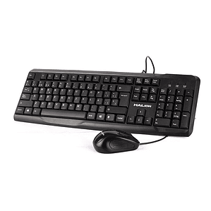 Kit Teclado Office y Mouse USB Halion HA-K429C 104 Teclas + Mouse 1000 DPI Compatible Windows Mac Android
