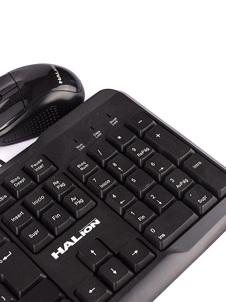 Kit Teclado Office y Mouse USB Halion HA-K429C 104 Teclas + Mouse 1000 DPI Compatible Windows Mac Android 4