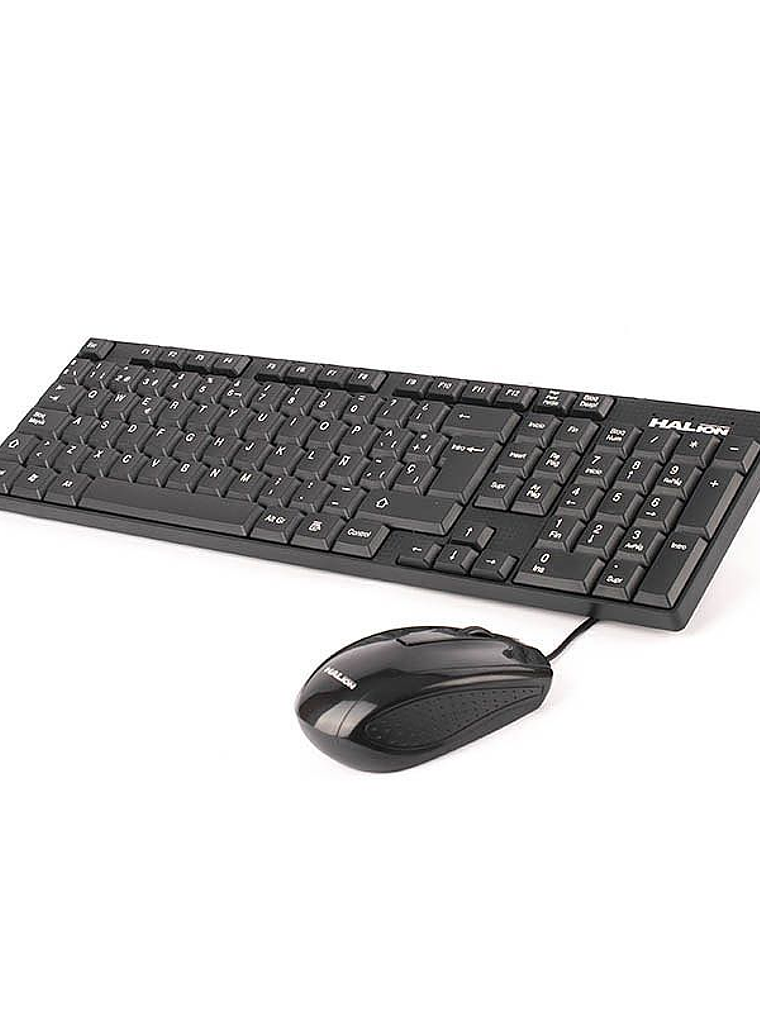 Kit Teclado y Mouse USB Halion HA-K651C Oficina 105 Teclas Multimedia en Español + Mouse Óptico 800 DPI 2