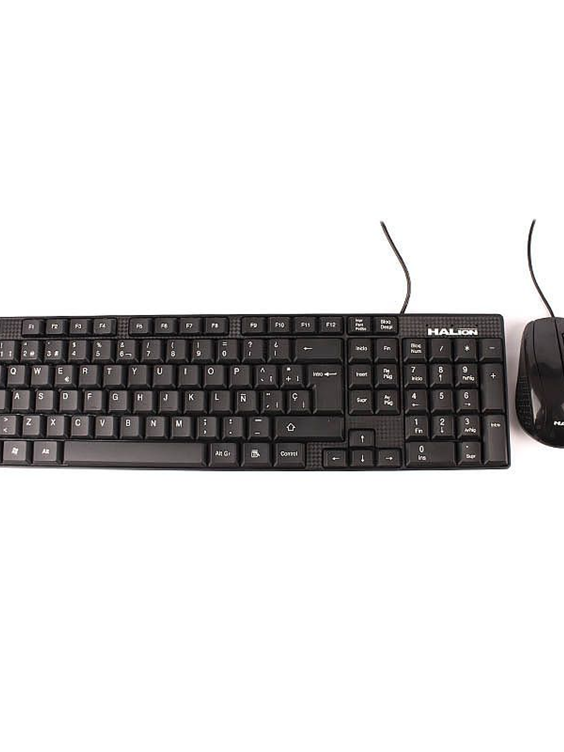 Kit Teclado y Mouse USB Halion HA-K651C Oficina 105 Teclas Multimedia en Español + Mouse Óptico 800 DPI 1