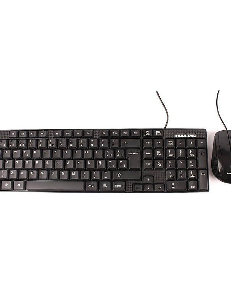 Kit Teclado y Mouse USB Halion HA-K651C Oficina 105 Teclas Multimedia en Español + Mouse Óptico 800 DPI 1