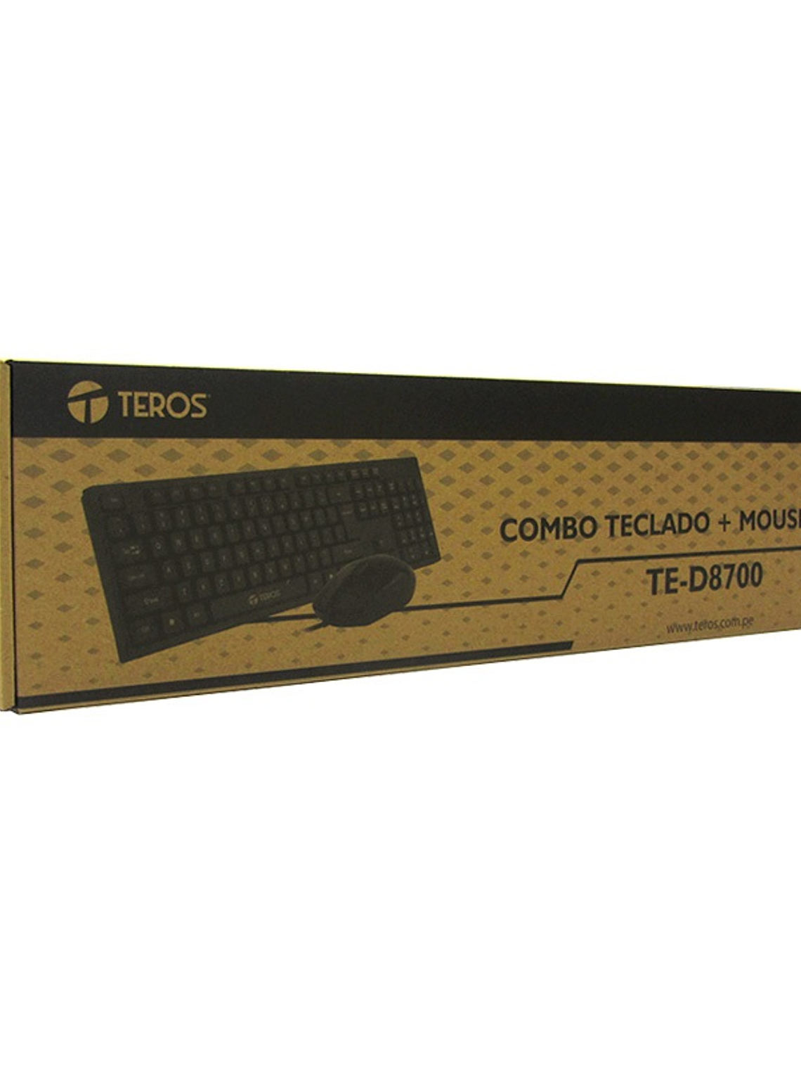 Kit Teclado y Mouse Teros TE-D8700 USB Negro Español con Mouse Óptico 1000 DPI 5