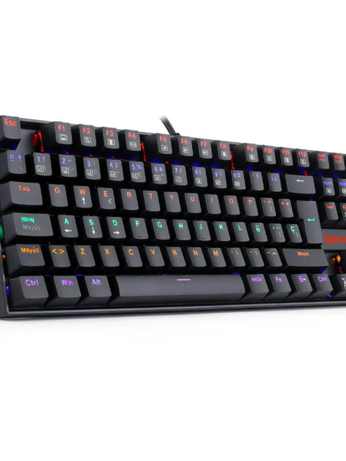 Redragon Kumara K552-KR Rainbow Teclado Mecánico Gamer TKL con Switches Rojos y Iluminación RGB 3