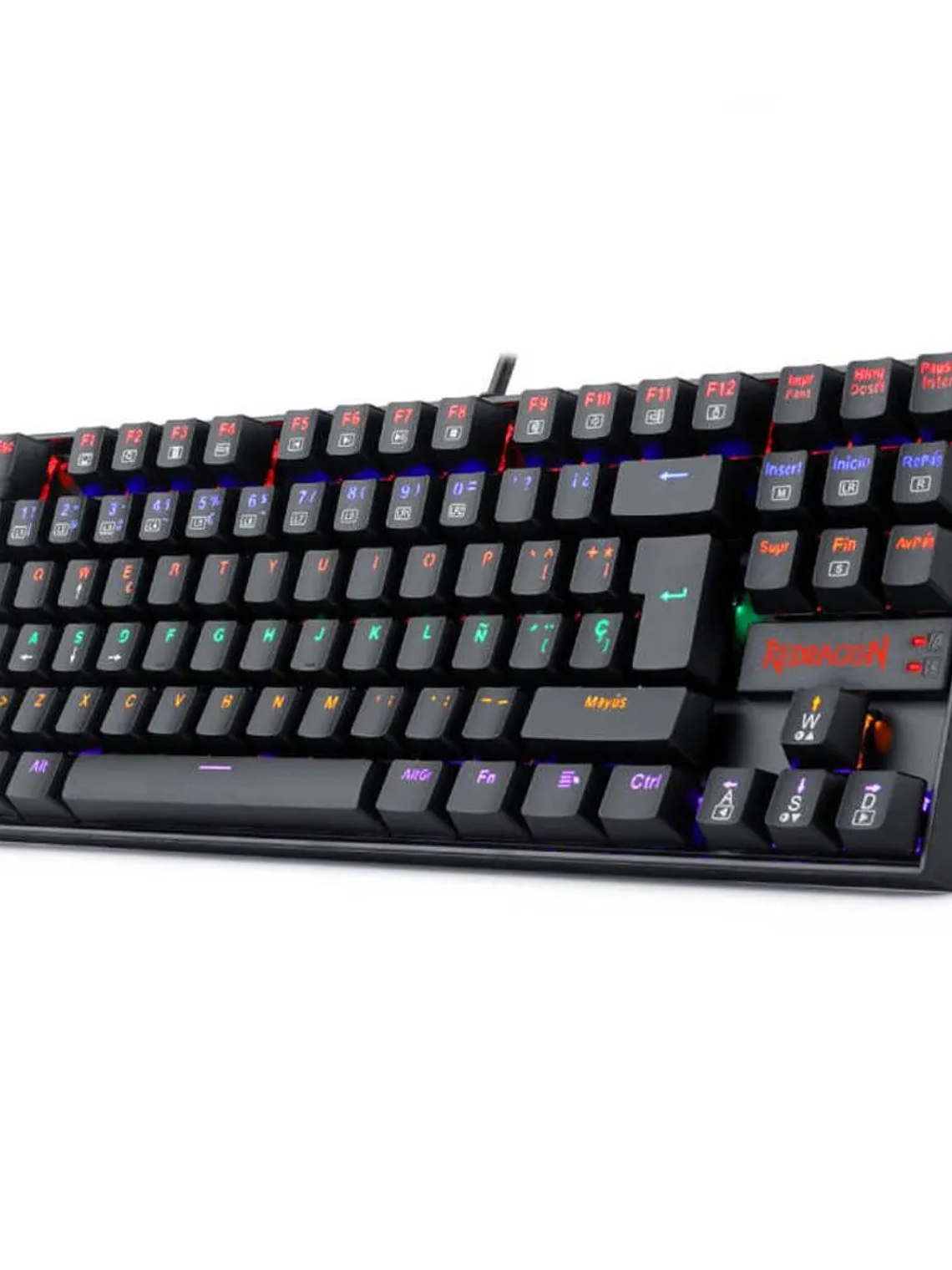 Redragon Kumara K552-KR Rainbow Teclado Mecánico Gamer TKL con Switches Rojos y Iluminación RGB 4