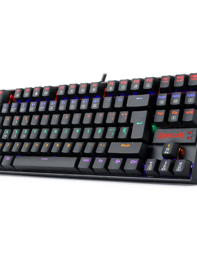 Redragon Kumara K552-KR Rainbow Teclado Mecánico Gamer TKL con Switches Rojos y Iluminación RGB 4