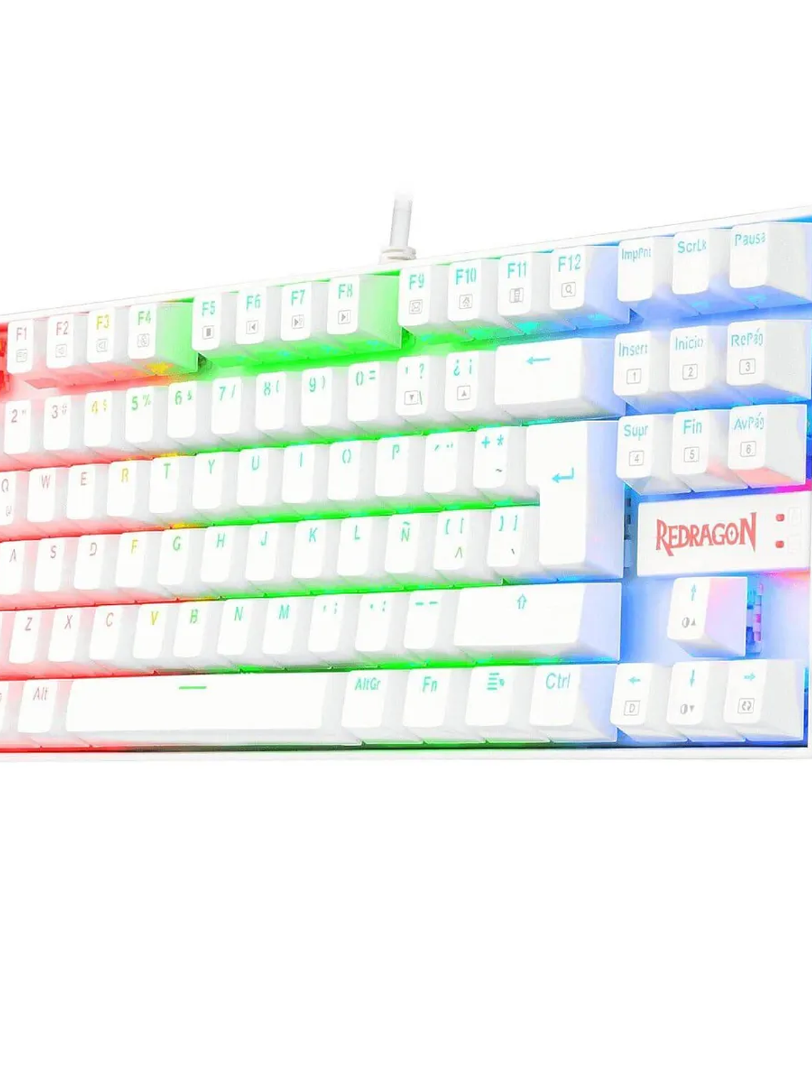 Redragon Kumara K552W-KR White Teclado Mecánico Gamer TKL con Switches Rojos y Retroiluminación Rainbow 4