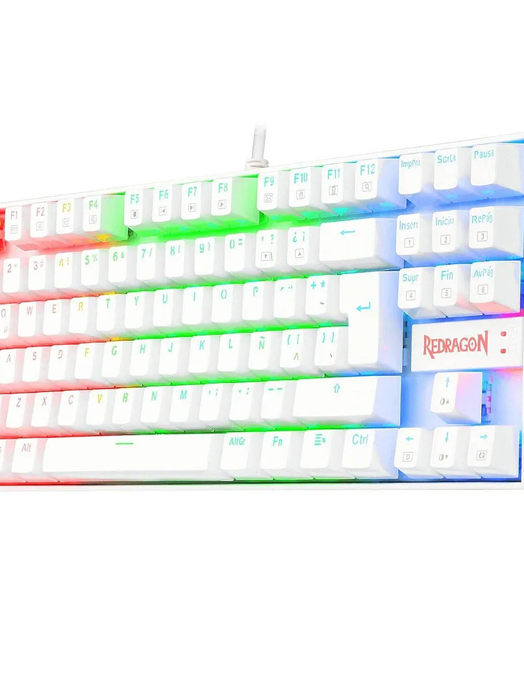 Redragon Kumara K552W-KR White Teclado Mecánico Gamer TKL con Switches Rojos y Retroiluminación Rainbow 4