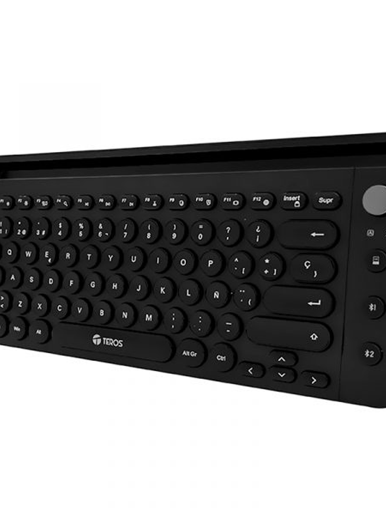 Teclado Inalámbrico TEROS TE-4064N 2.4GHz + Bluetooth 5.2, 80 Teclas en Español, Perilla Multimedia – Negro 2