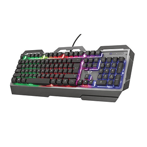 Teclado Gamer Trust GXT 856 Torac USB, Iluminación LED Multicolor, Antighosting, Placa Metálica, 104 Teclas Español