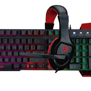 Kit Gamer 4 en 1 XBlade Demolisher GXB-KMHP370 – Teclado, Mouse, Audífono y Mousepad RGB