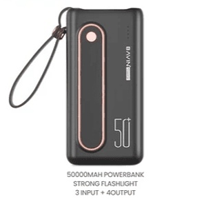Batería Portátil BAVIN PC066 50000mAh Power Bank 50000mAh con 4 USB, Linterna LED y Carga Rápida