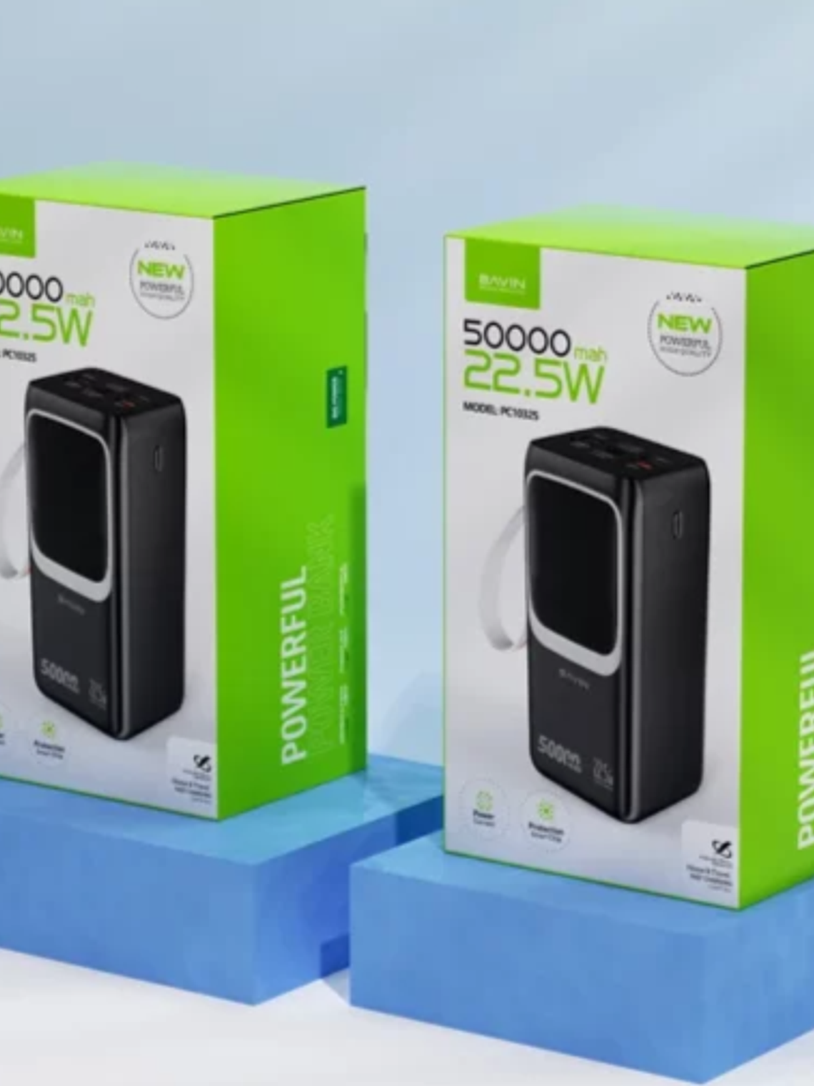 Batería Portátil BAVIN PC1032S 50000mAh 22.5W Power Bank Carga Rápida con 4 USB y Doble Type-C 2