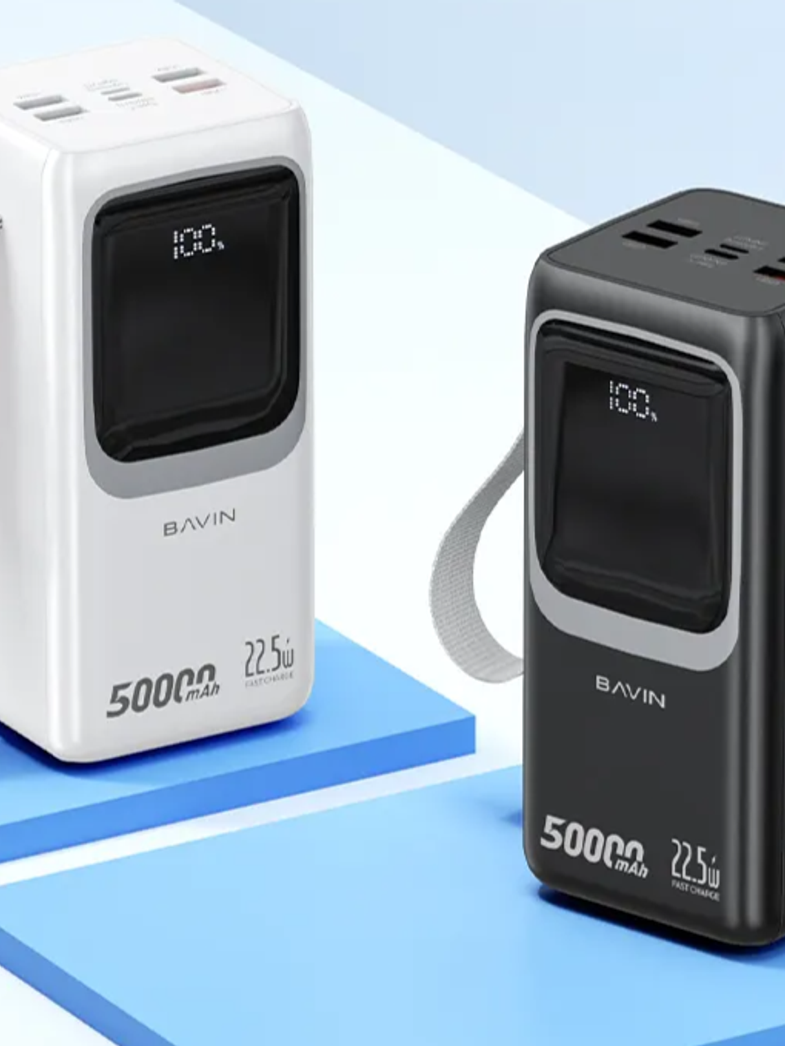 Batería Portátil BAVIN PC1032S 50000mAh 22.5W Power Bank Carga Rápida con 4 USB y Doble Type-C 1