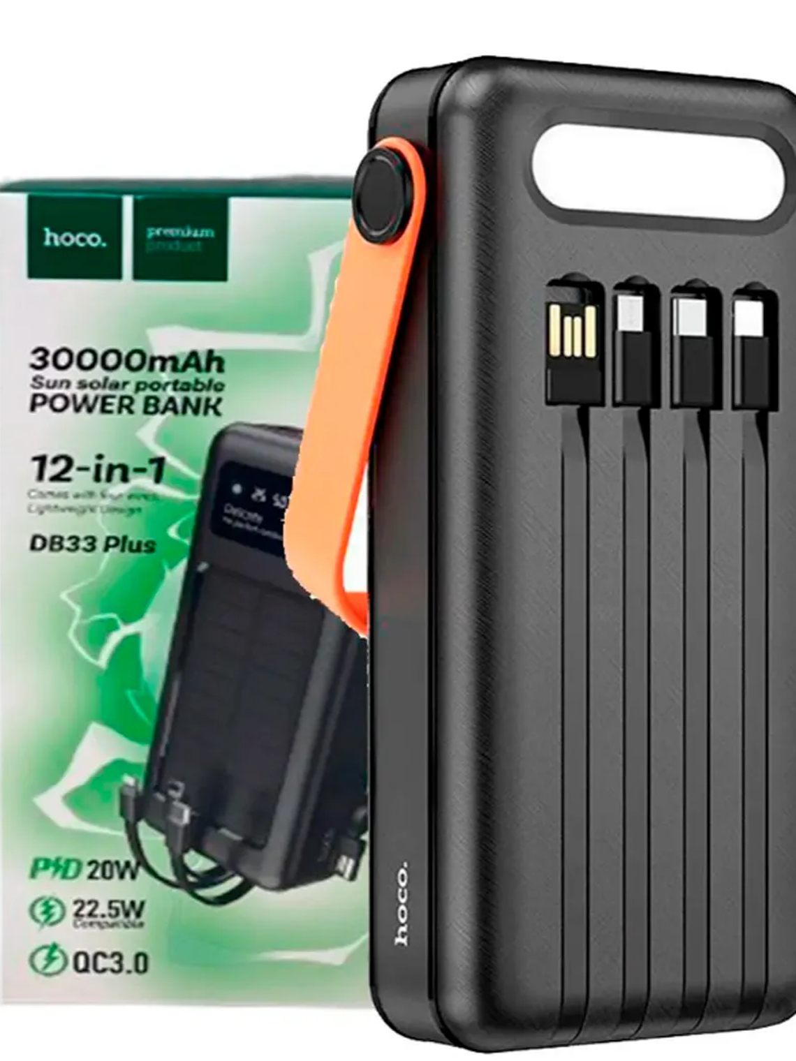 Power Bank HOCO de 30000mAh DB33 con Linterna LED y Pantalla Digital – Carga Rápida y Máxima Autonomía 1
