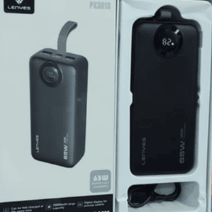 Power Bank Lenyes PX301 30000mAh 65W Carga Rápida para Laptop con Pantalla Digital USB-C
