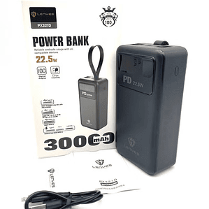 Power Bank LENYES PX-321D 30000mAh 22.5W Carga Rápida – Alta Capacidad, Seguridad Inteligente y Compatibilidad Universal