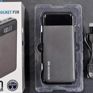 MOVISUN Rocket P20 20,000mAh – Power Bank de Alta Capacidad con Pantalla LED y Doble Salida USB