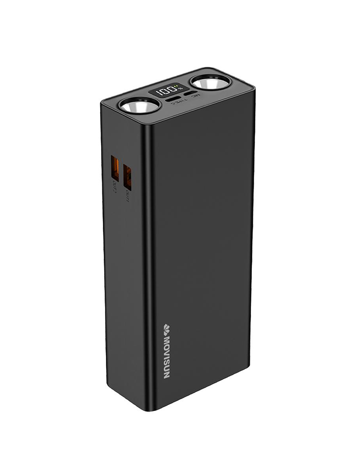 MOVISUN Power Bank Rocket X27 27000mAh Negro – Carga Rápida PD y QC 22.5W, 3 Puertos, Pantalla Digital y Linterna LED 4