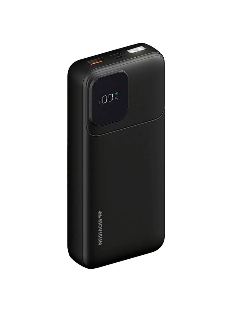 MOVISUN Power Bank Rocket X23 20000mAh Negro – Carga Rápida PD 20W y QC 22.5W, Pantalla Digital y Linterna LED 1