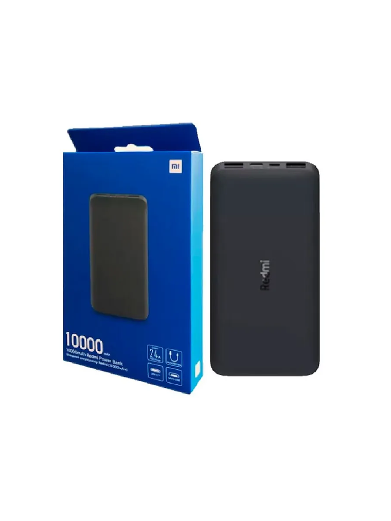 Cargador Portátil Xiaomi Redmi Power Bank 10000mAh Negro con Doble Salida USB-A y Protección de 9 Capas 3