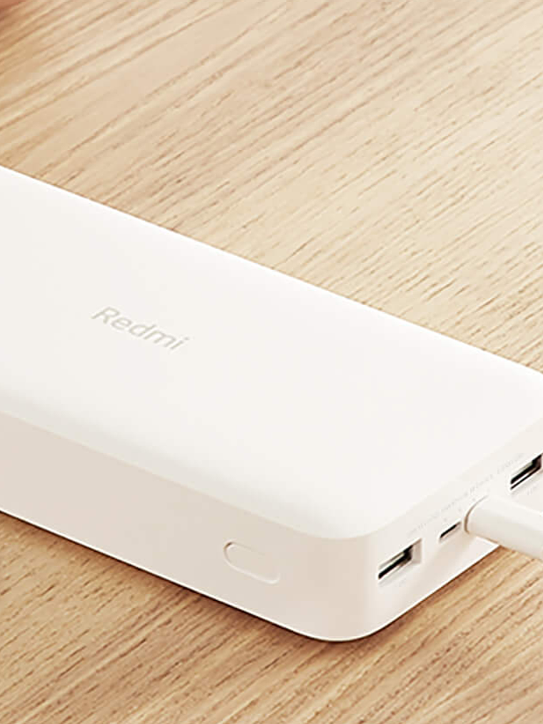 Power Bank Xiaomi Redmi 20000mAh Carga Rápida 18W con Doble Salida USB-A y Entrada USB-C / Micro USB 3