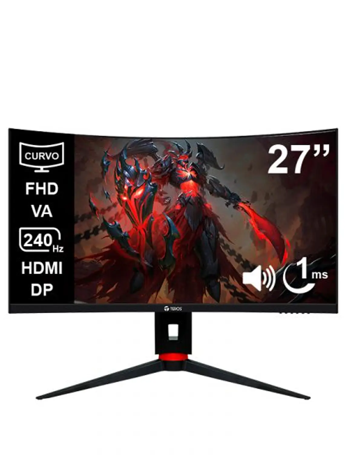 Monitor Curvo Gaming Teros TE-2764G 27 Pulgadas 240Hz 1ms Full HD FreeSync HDMI 2.1 DisplayPort  1