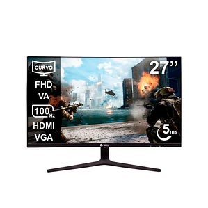 Monitor Curvo Teros TE-2731S 27 Pulgadas Full HD 100Hz Panel VA HDMI VGA para Oficina y Hogar