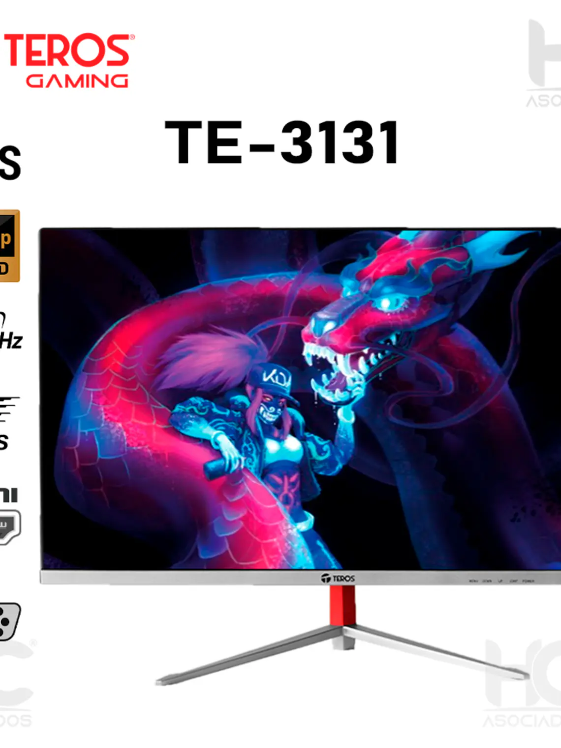 Monitor Curvo Teros TE-3131 23.8 Pulgadas IPS Full HD 75Hz HDMI VGA Diseño Curvo 4