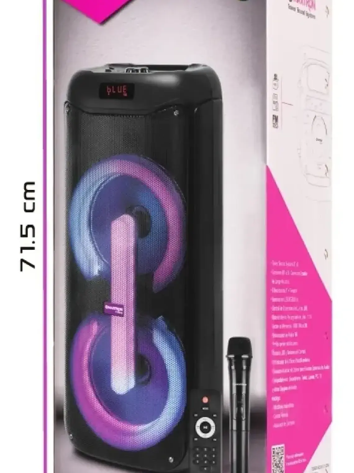Parlante Torre Maxtron Collins MX335V Bluetooth 2 Bocinas 8 Karaoke Luces LED 7