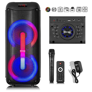 Parlante Torre Maxtron Collins MX335V Bluetooth 2 Bocinas 8 Karaoke Luces LED