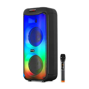 Parlante Torre Hertz MX334V 8x2 Bluetooth Karaoke TWS Luces LED RGB USB FM