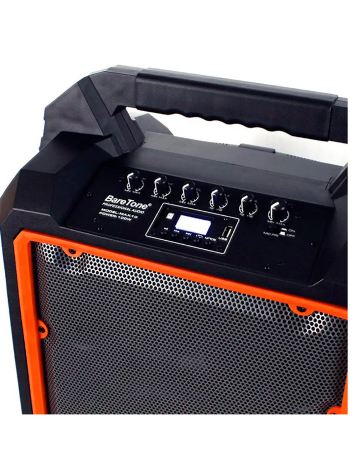 Parlante Portátil Baretone MAX06M 60W Bluetooth con 2 Micrófonos Inalámbricos Karaoke  4