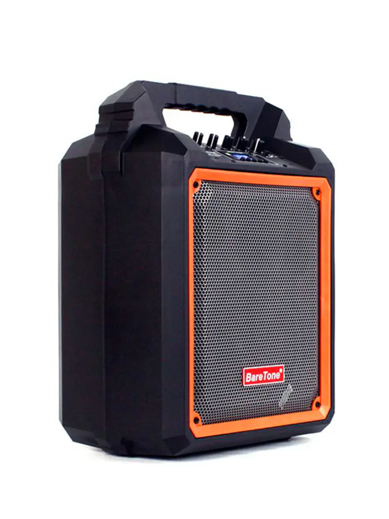 Parlante Portátil Baretone MAX-10M 100W Bluetooth con 2 Micrófonos Inalámbricos Karaoke 3