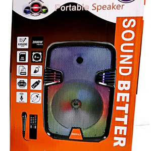 Parlante Bluetooth Digivolt DG-1118 Portátil con Luces LED USB FM Karaoke y Entrada Micro SD